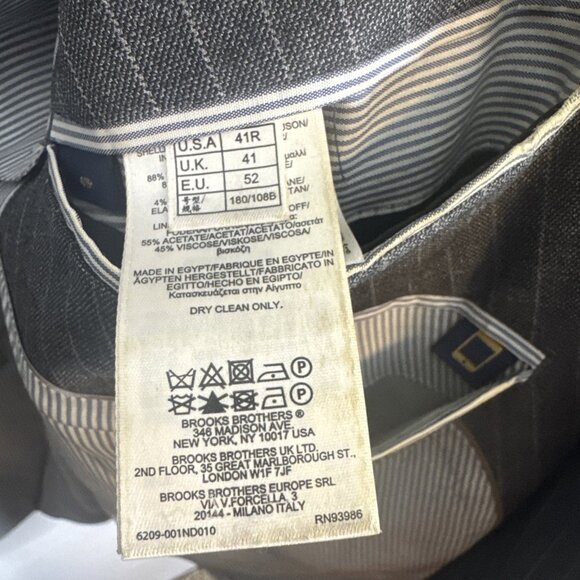 Brooks Brothers Explorer Regent Fit 40R Gray Pinstripe Blazer Jacket - Picture 10 of 11